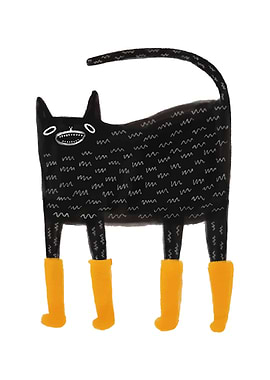 Black Cat in Yellow Boots