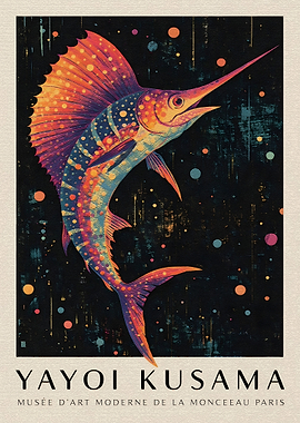 Yayoi Kusama Sailfish Poster
