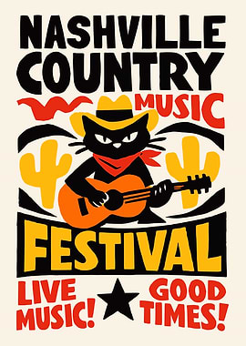 Nashville Country Music Poster