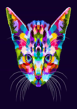 Colorful Cat Portrait