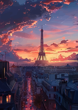 Eiffel Tower at Sunset