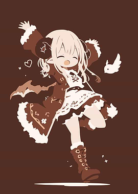 Cute Anime Girl with Horns