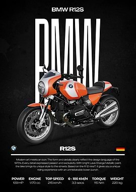 BMW R12S Motorcycle Poster
