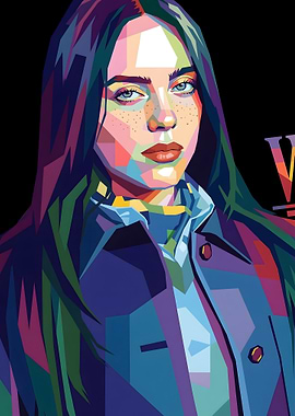 Billie Eilish Pop Art Portrait