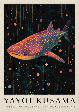 Yayoi Kusama Whale Shark Poster