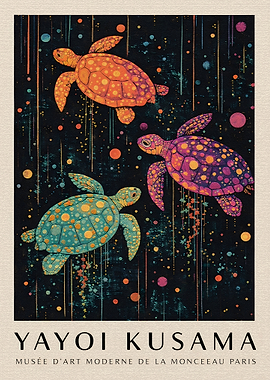 Yayoi Kusama Turtles Poster