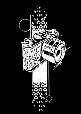 Retro Camera with Abstract Design