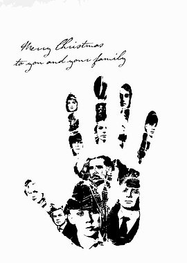 Merry Christmas Handprint Family Portrait