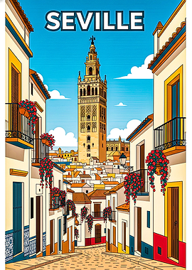 Seville cityscape with Giralda tower