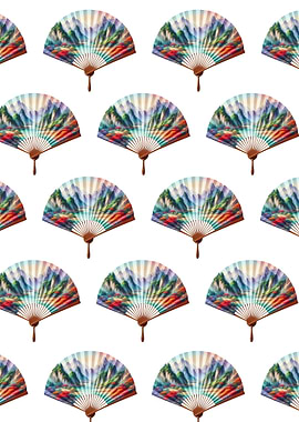 Seamless pattern of Japanese fans