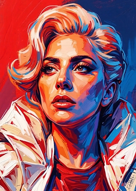 Pop Art Portrait of Lady Gaga