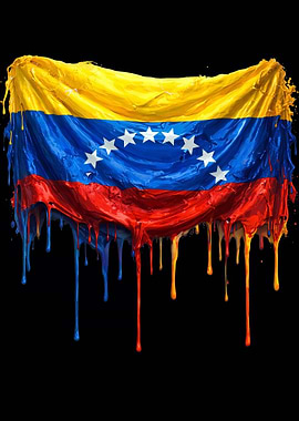 Venezuela Flags Colorful Dripping