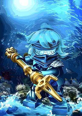 Ninjago character in underwater scene