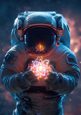 Astronaut Holding Atom