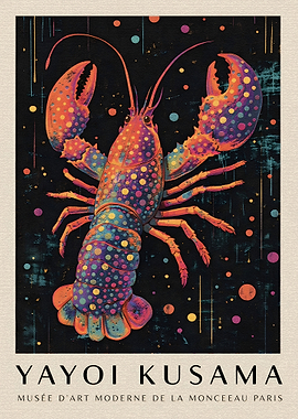 Yayoi Kusama Lobster Pop Art Poster