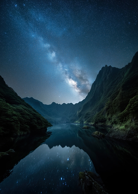 Milky Way over a Mountain Lake