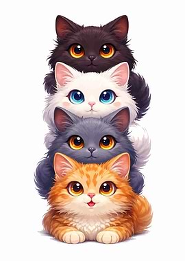 Stack of Cute Kittens