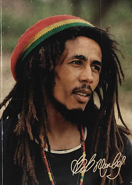 Bob Marley Portrait with Signature
