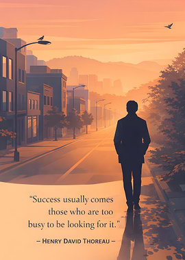 Man walking in city at sunset