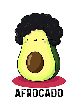 Afrocado Pun Illustration