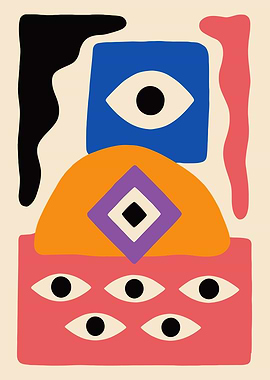 Abstract Watching Eyes Poster