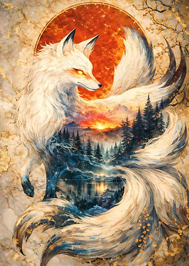 Mythical Nine-Tailed Fox Spirit