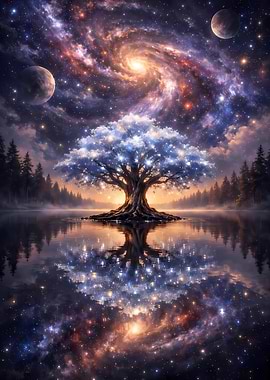 Cosmic Tree of Life Reflection