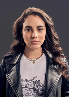 veronica st clair in Leather Jacket and Graphic T-Shirt