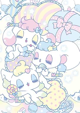 Cute Kawaii Characters with Sweets