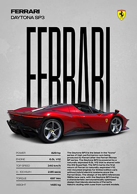 Ferrari Daytona SP3 Car Poster