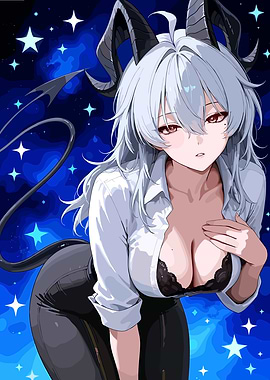 Anime Demon Girl in Space