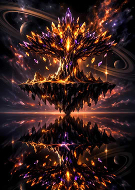 Crystal Tree of Life in Space