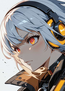 Anime Girl with Headphones