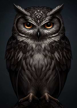 Majestic Owl with Ornate Headpiece