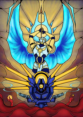 Stained Glass Angelic Robot