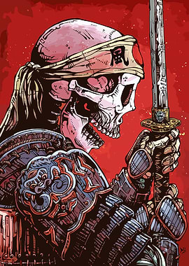 Skeleton Samurai with Katana