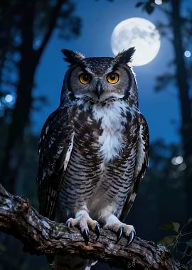 Owl in Moonlight