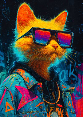 Cool Orange Cat Streetwear Sunglasses