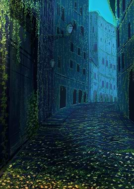 Overgrown Alleyway at Dusk