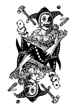 Jester with Cards and Tools