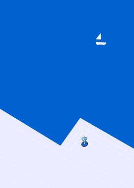 Minimalist sailboat and flower icon