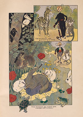 Whimsical Animals in a Lush Garden