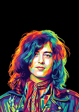 Colorful Portrait of Jimmy Page