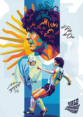 Diego Maradona Pop Art Portrait