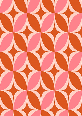 Retro Geometric Floral Pattern