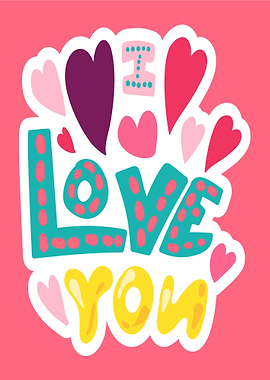 I Love You Text Art