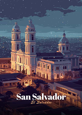 San Salvador Cityscape at Night