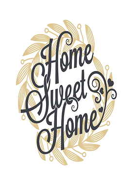 Home Sweet Home floral text art