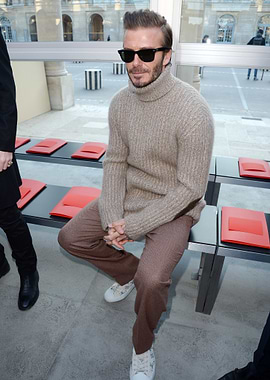 David Beckham in a turtleneck sweater