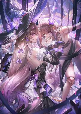 Witches with Purple Flowers